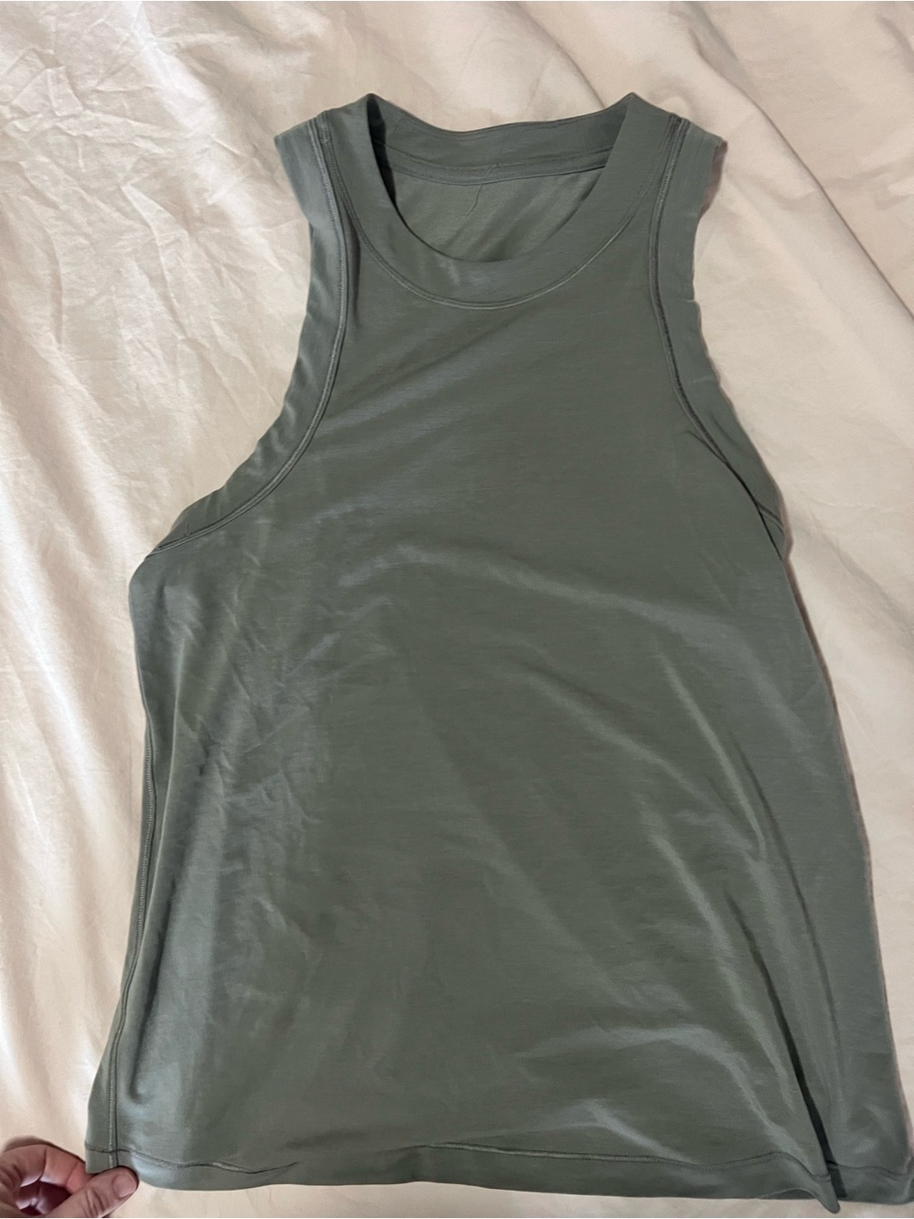 lululemon athletica muted racerback sage green athletic tank